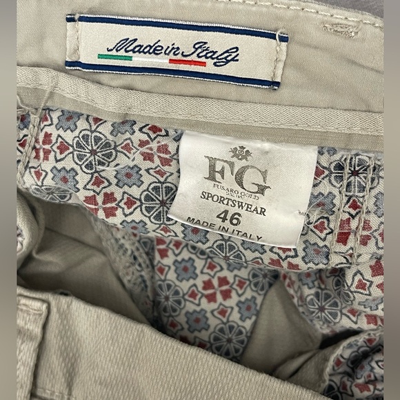 Fusaro gold trousers made in Italy size 46 or 10 US - Picture 3 of 6